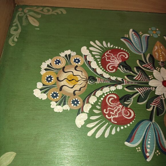 Large Transylvanian Hand Painted Tray Artist Signed Saxon German Heritage - Picture 8 of 10